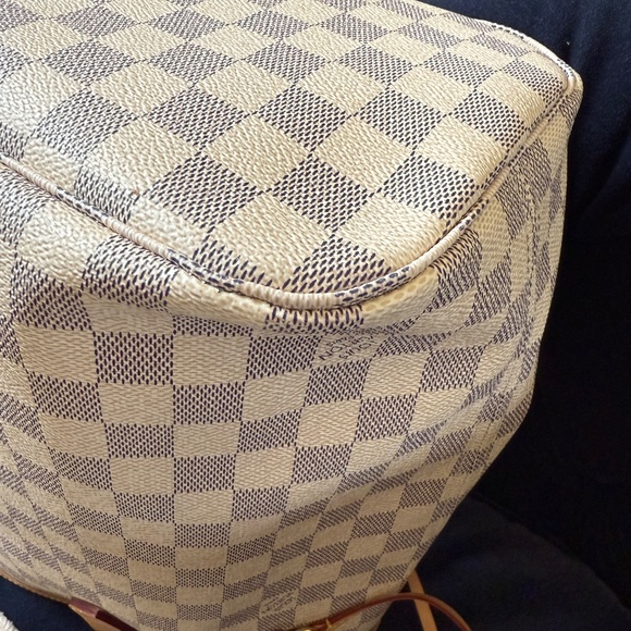 SOLD - Louis Vuitton Neverfull MM Damier Azur Tote Rose Ballerine Pink Lining - Picture 13 of 16